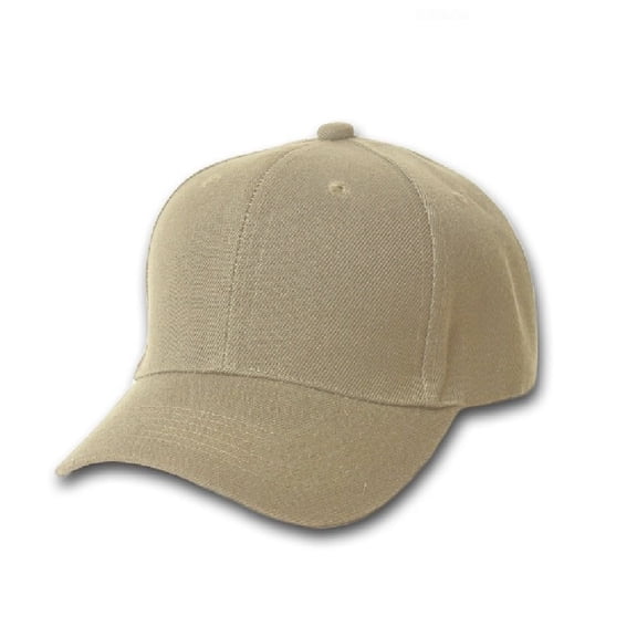 Plain Baseball Cap - Blank Hat with Solid Color and Adjustable (Tan)