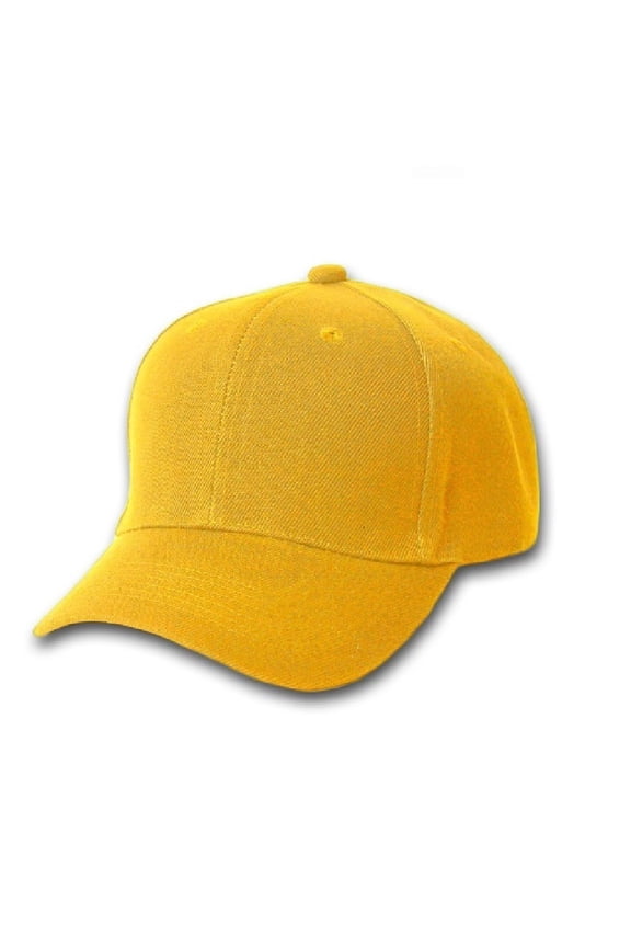 Plain Baseball Cap - Blank Hat with Solid Color and Adjustable (Yellow)