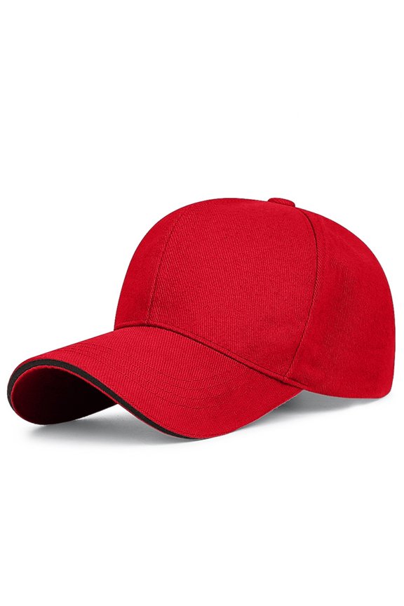 Plain Baseball Cap, Classic 6-Panel Adjustable Size Unisex Sport Hat, Breathable Running Workout Hat for Outdoor Activities, Gym and Casual Wear-Red