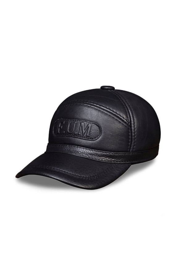 Plain Baseball Cap, Men Structured PU Classic Baseball Cap Hat,Winter for Elderly Father ,Soft Feel