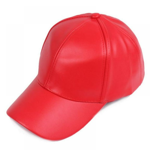 Plain Baseball Cap, Unisex Adjustable Structured PU Classic Baseball Cap Hat