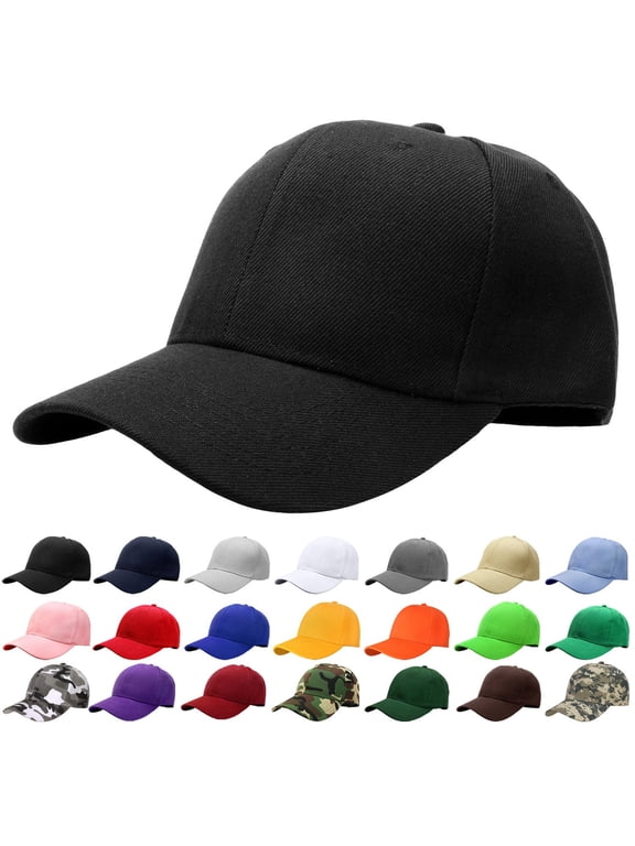 Plain Baseball Dad Cap Adjustable Size for Outdoor Activities Black