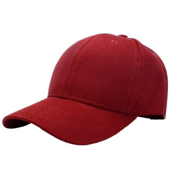 Plain Baseball Dad Cap Adjustable Size for Outdoor Activities Burgundy