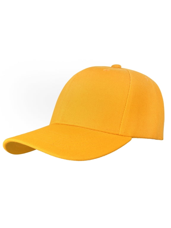 Plain Baseball Dad Cap Adjustable Size for Outdoor Activities Gold