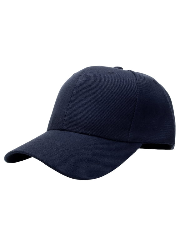 Plain Baseball Dad Cap Adjustable Size for Outdoor Activities Navy