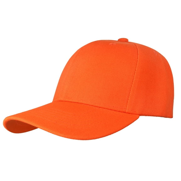 Plain Baseball Dad Cap Adjustable Size for Outdoor Activities Orange
