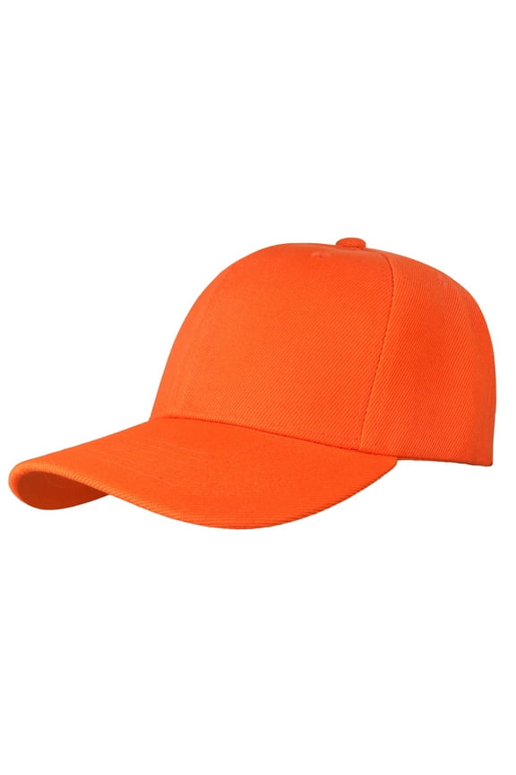 Plain Baseball Dad Cap Adjustable Size for Outdoor Activities Orange