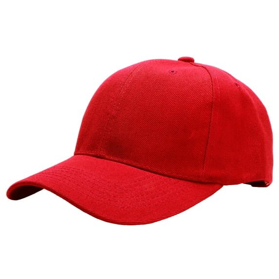 Plain Baseball Dad Cap Adjustable Size for Outdoor Activities Red