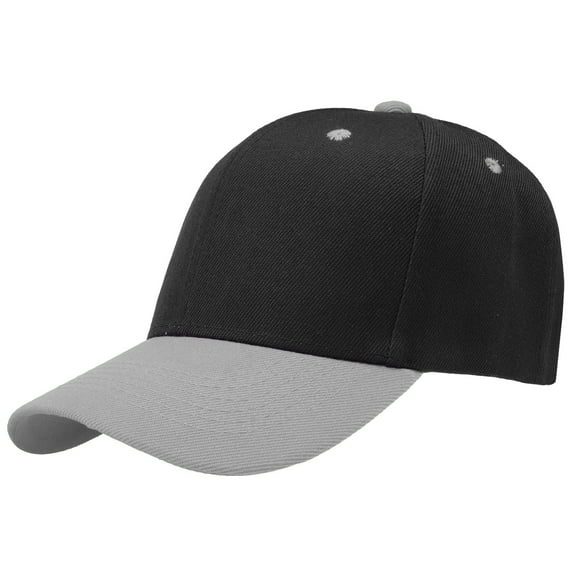 Plain Baseball Dad Cap Adjustable Size for Outdoor Activities Black/Grey
