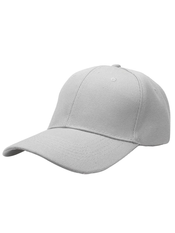 Plain Baseball Dad Cap Adjustable Size for Running Workouts and Outdoor Activities Light Grey