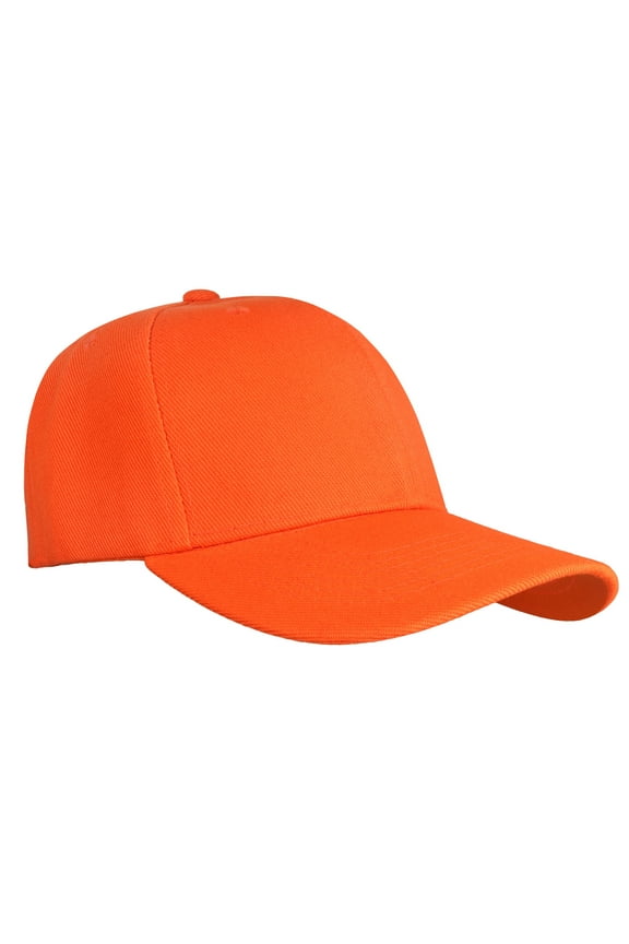 Plain Blank Baseball Cap Adjustable Size for Outdoor Activities Orange