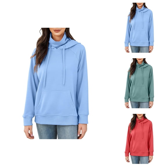 Plain Basic Hoodies for Women 2025 Fall Winter Long Sleeve Hooded Sweatshirt with Pockets Pullover Tops