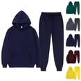 thumbnail image 1 of Plain Basic Track Suit for Women Fall Winter Long Sleeve Hoodie and Jogger Sweatpants 2 Piece Set Tracksuit, 1 of 3