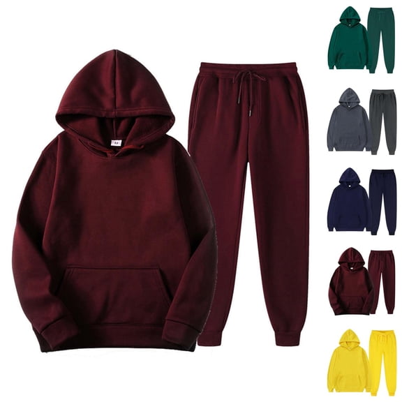 Plain Basic Track Suit for Women Fall Winter Long Sleeve Hoodie and Jogger Sweatpants 2 Piece Set Tracksuit
