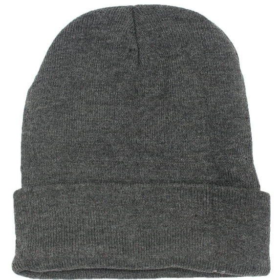 Plain Beanie Hat Solid Color Cap Skull Knit Warm Winter Blank Beany Men or Women Grey
