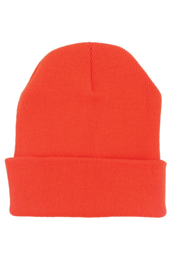 Plain Beanie (Multiple Colors) - Fluorescent Orange
