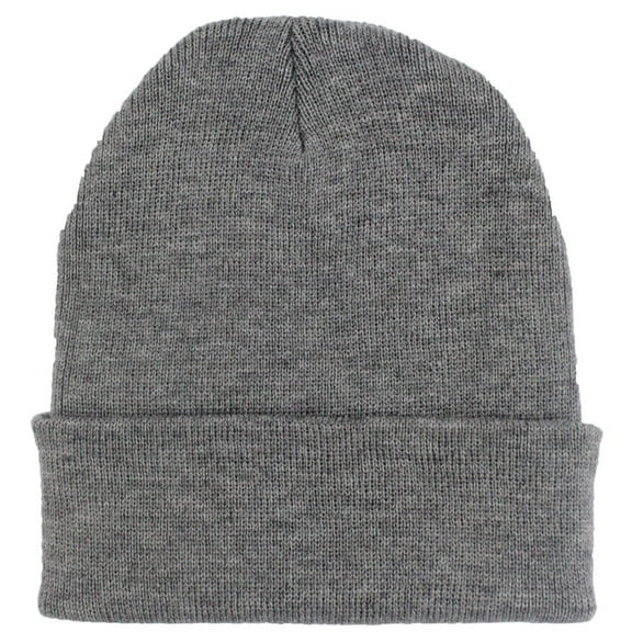 Plain Beanie (Multiple Colors) - Heather Gray