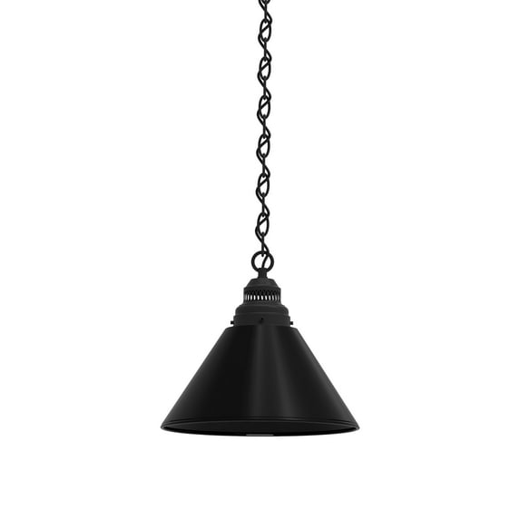 Plain Black Pendant Light with Black Fixture