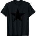 thumbnail image 1 of Plain Black Star Print Solid Large Black Star T-Shirt, 1 of 4