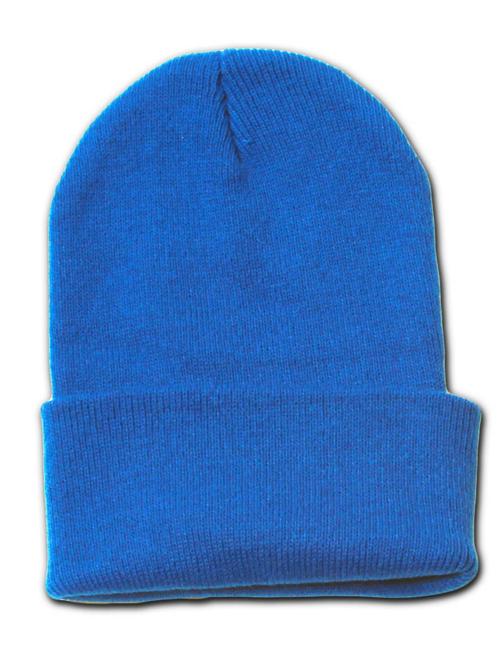 Plain Blank Long Beanie Cap Hat - Royal Blue