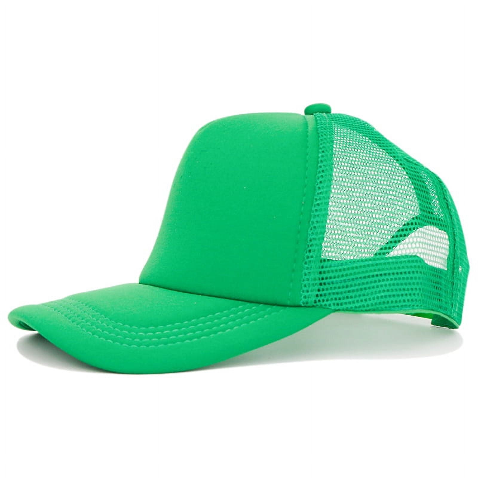 Plain Blank Neon Trucker Hat 5 Panel Summer Baseball Cap Mesh Back Snapback Adjustable gorra mujer cap for men