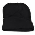 thumbnail image 1 of Plain Blank Solid Cuffed Black Knit Beanie Toque Hat Winter Thick Skully Cold, 1 of 1