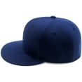 thumbnail image 1 of Plain Blank Solid Polyester Fitted Sized Flat Bill Cap Hat 9 Sizes, 1 of 4