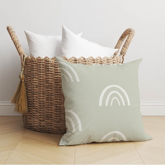Plain Bows Light Green Throw Pillow
