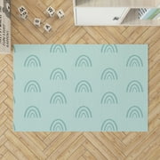 Plain Bows Match Light Blue Kids Play Mat