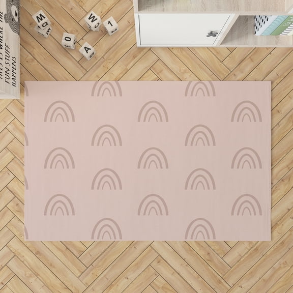 Plain Bows Match Pink Kids Play Mat