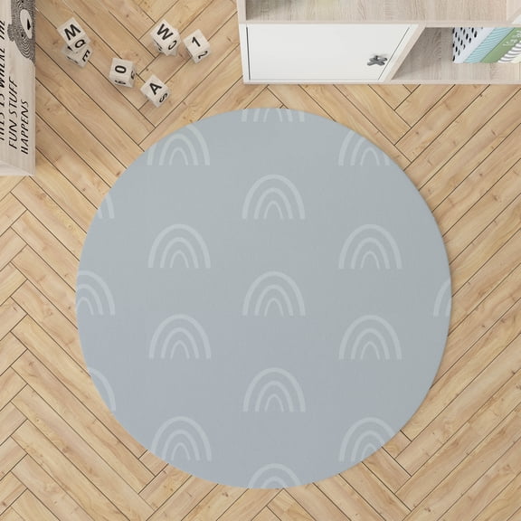 Plain Bows Match Slate Blue Kids Play Mat