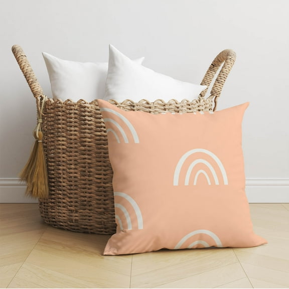 Plain Bows Peach Throw Pillow