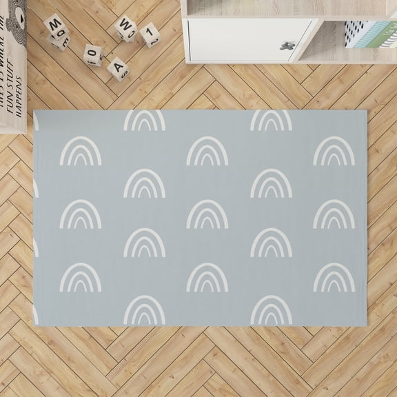 Plain Bows Slate Blue Kids Play Mat