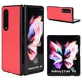 thumbnail image 1 of Plain Case for Samsung Galaxy Z Fold 4, Premium Lychee Patterned PU Leather + Hard PC Shell Ultra Thin Slim Durable Protective Phone Cover for Samsung Galaxy Z Fold 4,Red, 1 of 5