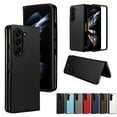 thumbnail image 1 of Plain Case for Samsung Galaxy Z Fold 6, Premium Lychee Patterned PU Leather + Hard PC Shell Ultra Thin Slim Durable Protective Phone Cover for Samsung Galaxy Z Fold 6,Black, 1 of 8
