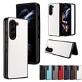 thumbnail image 1 of Plain Case for Samsung Galaxy Z Fold 6, Premium Lychee Patterned PU Leather + Hard PC Shell Ultra Thin Slim Durable Protective Phone Cover for Samsung Galaxy Z Fold 6,White, 1 of 8