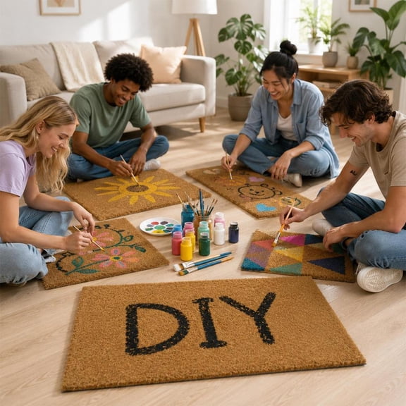 Plain Coir Doormat Bulk 17"x 30", 10 Pack Blank Door Mats for Crafting Painting, with Non-Slip Backing and Sublimation Blanks for DIY Welcome Mat