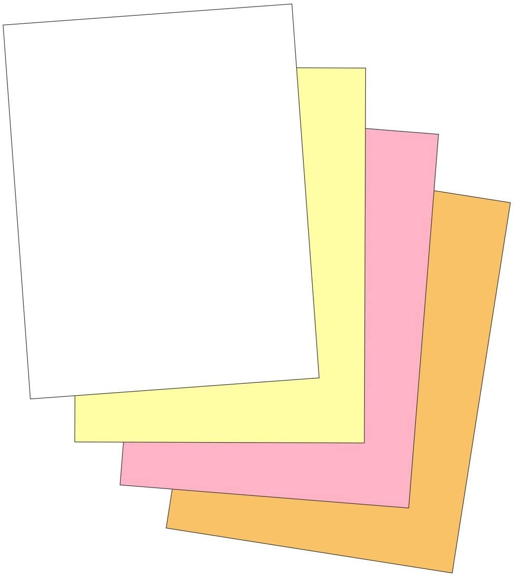 "Plain" Collated Color Paper Not Carbonless for Laser and Ink Jet Printers 4 Part, Pack