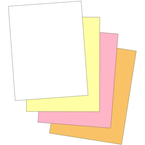 "Plain" Collated Color Paper Not Carbonless for Laser and Ink Jet Printers 4 Part, Pack