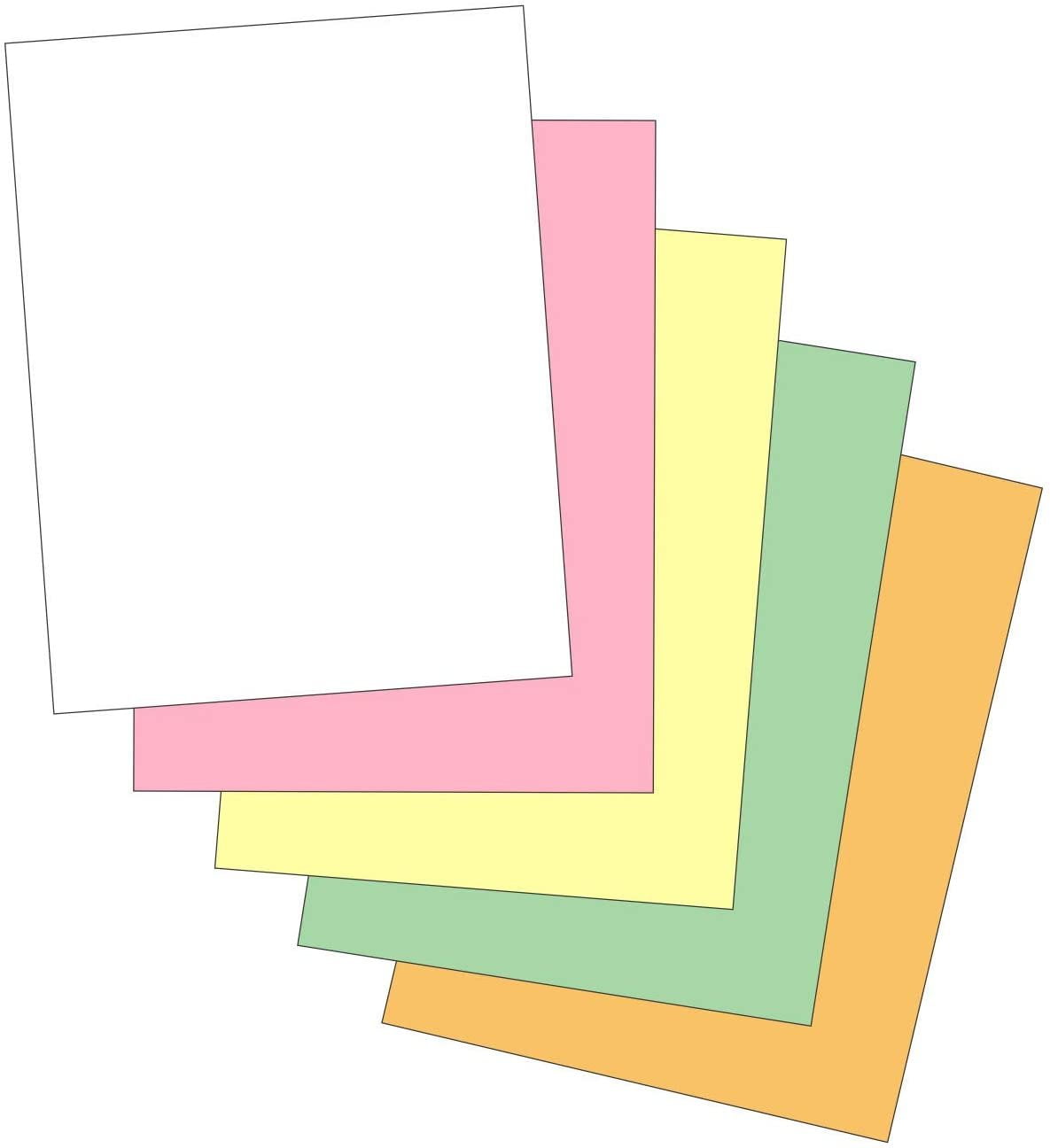 "Plain" Collated Color Paper Not Carbonless for Laser and Ink Jet Printers 5 Part, Case