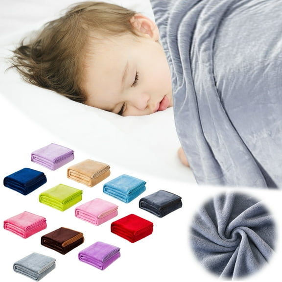 Plain Color Flannel Blanket for Winter Warm Coral Velvet Conditioning Blanket Picnic Blanket Aviation Leg Blanket 70x100cm