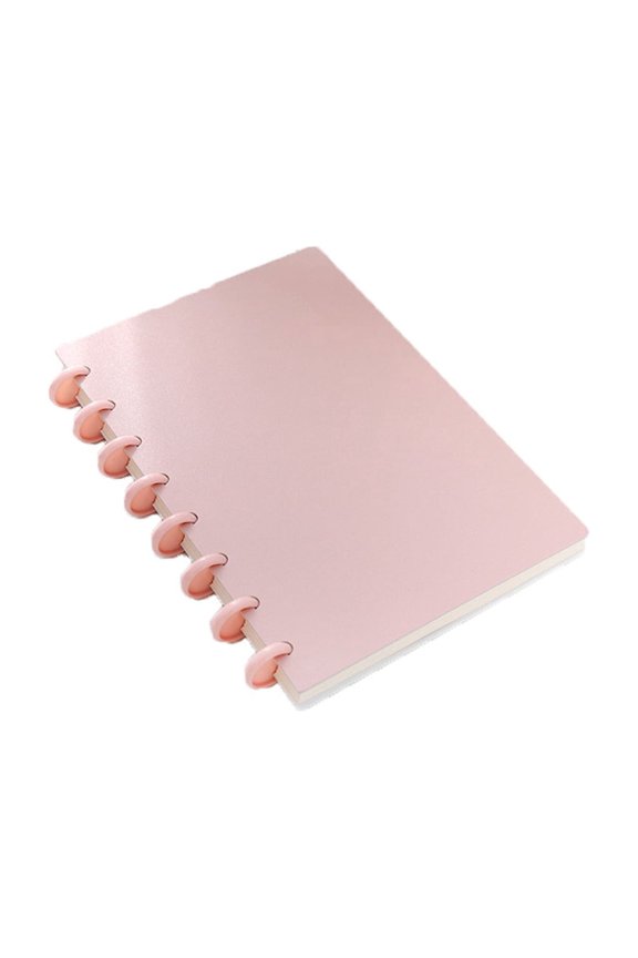 Plain Coloured Discbound Notebook, 8-Disc Disbound Planner With Removable Pages Poly Cover Discbound Planner For Work, Travel Note Taking A5 Pink