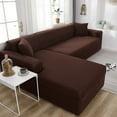 thumbnail image 1 of Plain Corner Sofa Covers for Living Room Elastic Spandex Couch Cover Stretch Slipcovers L Shape Sofa Need Buy 2pcs Sofa Cover, 1 of 7