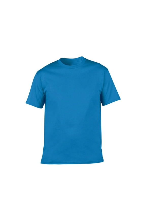 Plain Cotton T-Shirt Women Summer T-Shirts Tees Casual Solid Color Shirt Short Sleeve Tops Blue M