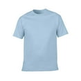 thumbnail image 1 of Plain Cotton T-Shirt Women Summer T-Shirts Tees Casual Solid Color Shirt Short Sleeve Tops Light Blue M, 1 of 1