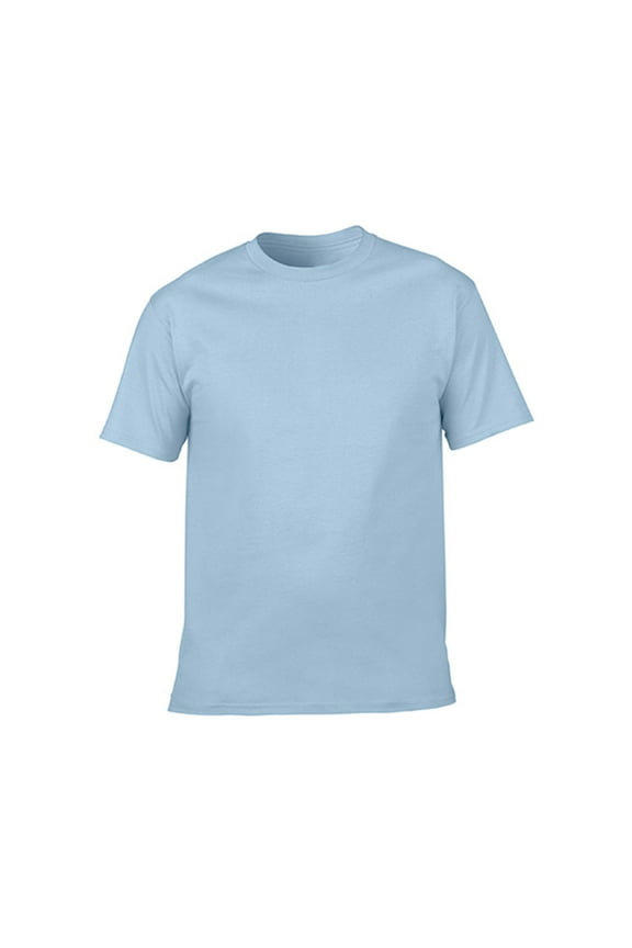 Plain Cotton T-Shirt Women Summer T-Shirts Tees Casual Solid Color Shirt Short Sleeve Tops Light Blue XS