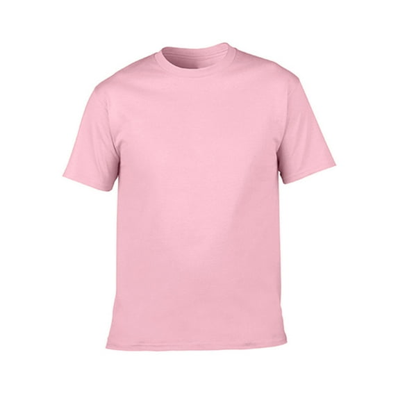 Plain Cotton T-Shirt Women Summer T-Shirts Tees Casual Solid Color Shirt Short Sleeve Tops Pink XXXL