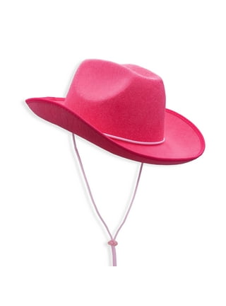 Centuryx Felt Cowboy Hat for Women Novelty Cowboy Hat with Feathers Wide Brim Cowgirl Hat for Women, Western Party Hat Accessories Pink One size