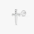 thumbnail image 1 of Plain Cross Sword Flat Back Piercing Earring, 1 of 9