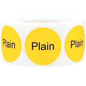 Plain Deli Grocery Store Food Yellow Labels | 1" Round - 500 Pack